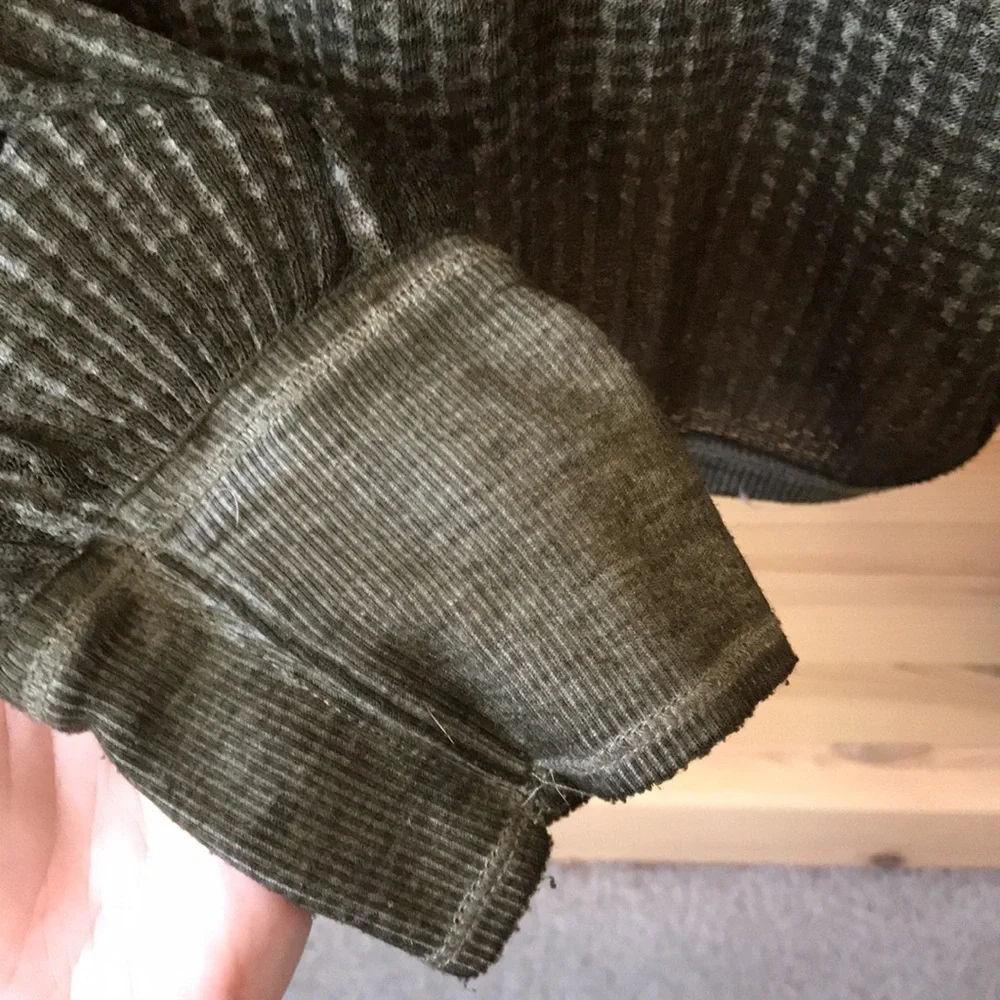 Free People South Side Thermal Top Green Size Small